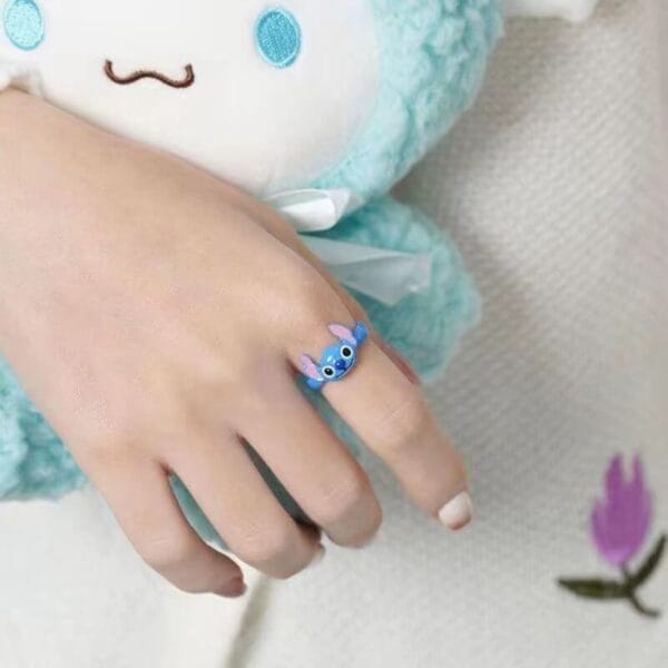 anillo stitch azul