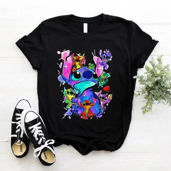 camiseta stitch colorido