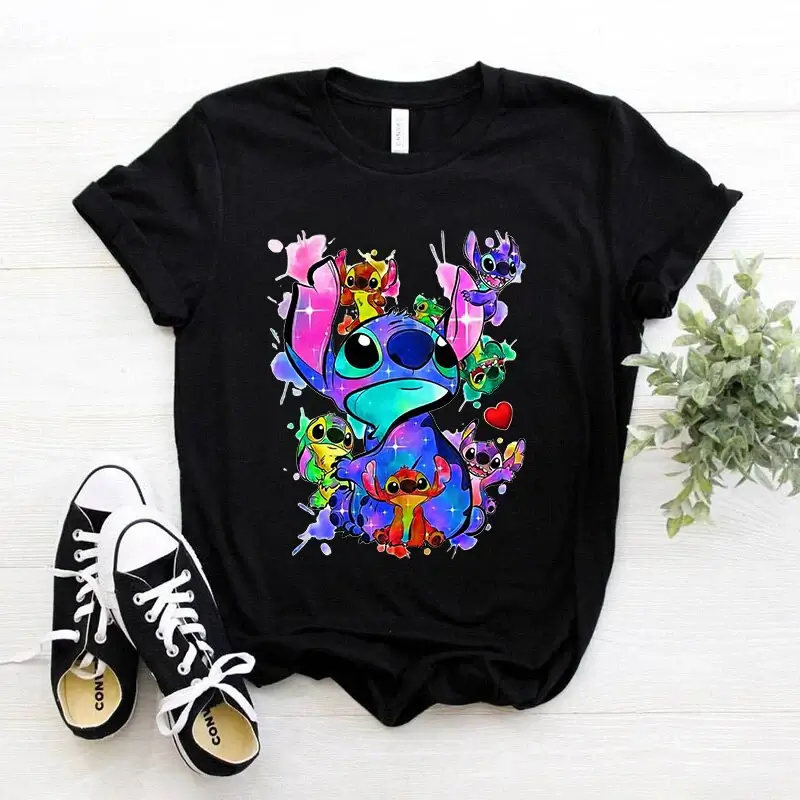 camiseta stitch colorido camiseta stitch colorido