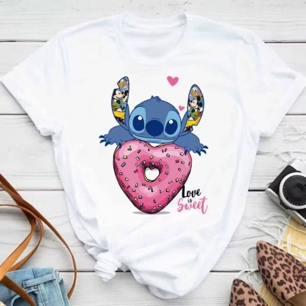 camiseta stitch donuts