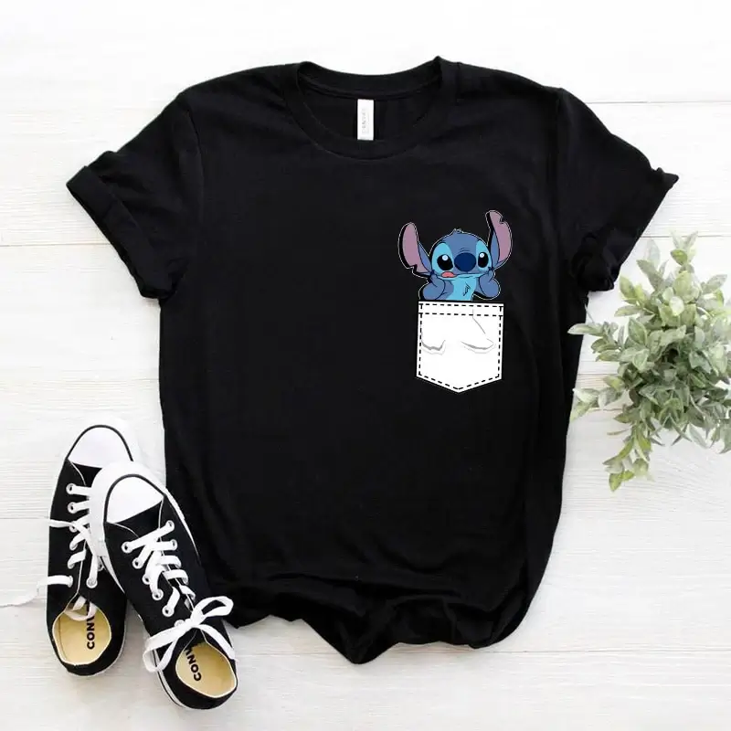camiseta stitch en bolsillo camiseta stitch en bolsillo