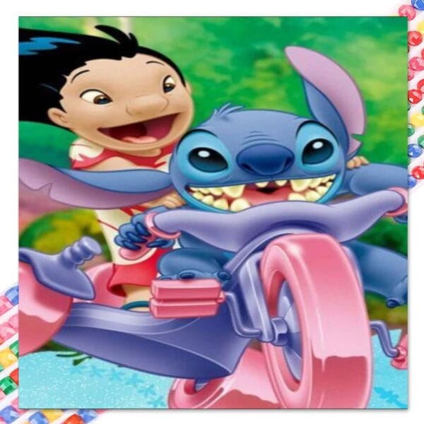 diamond painting lilo y stitch triciclo