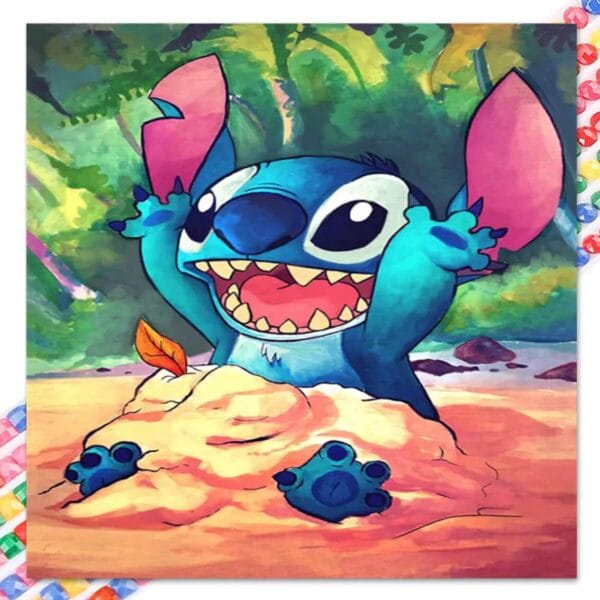 diamond painting stitch en la playa