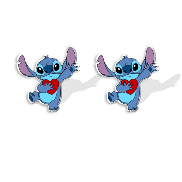 pendientes stitch con corazon