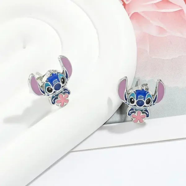 pendientes stitch azul
