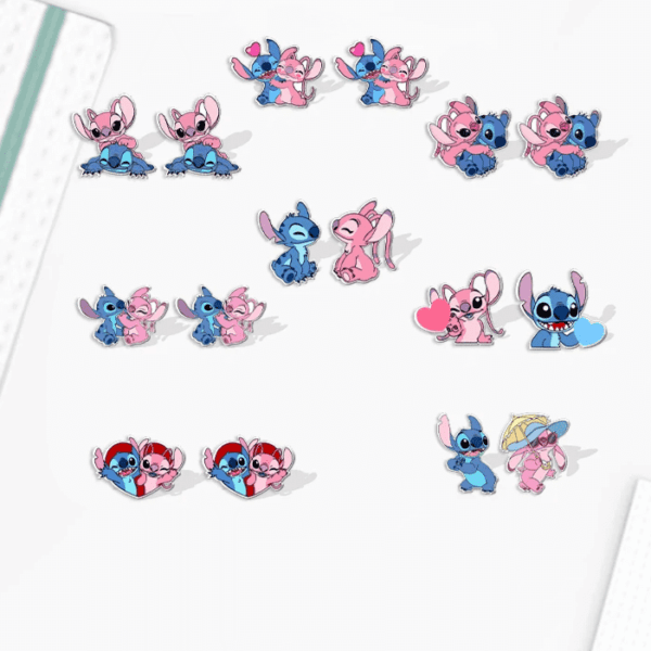 pendientes stitch y angel