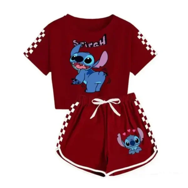 pijama stitch bordo