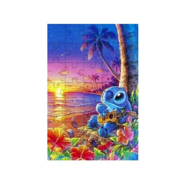 puzzle stitch atardecer niños