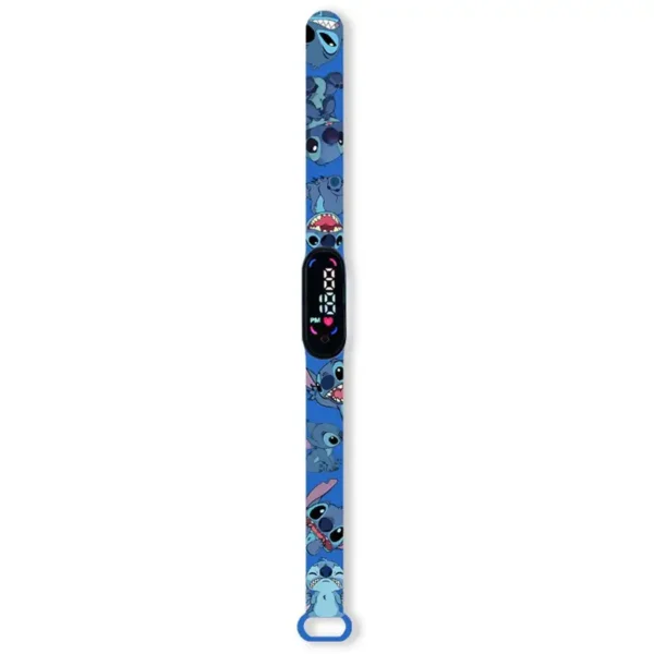 reloj digital azul stitch