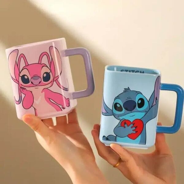 taza de stitch y angel
