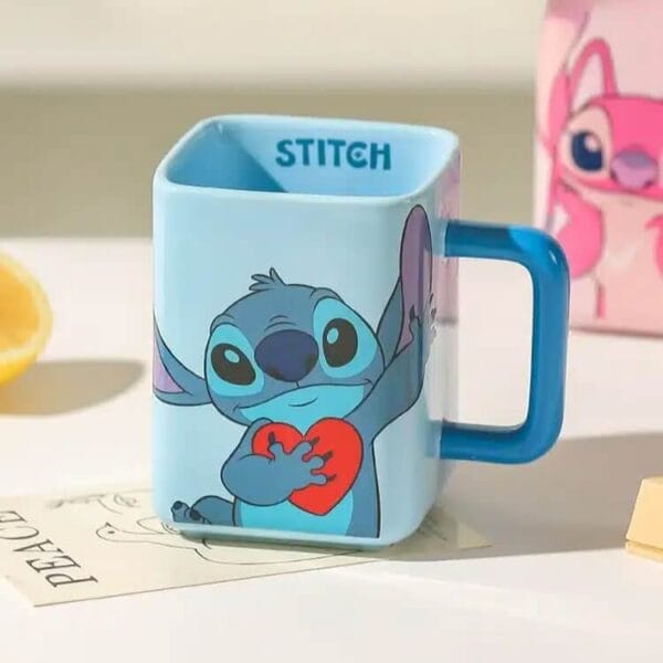 taza de stitch y angel